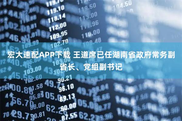 宏大速配APP下载 王道席已任湖南省政府常务副省长、党组副书记
